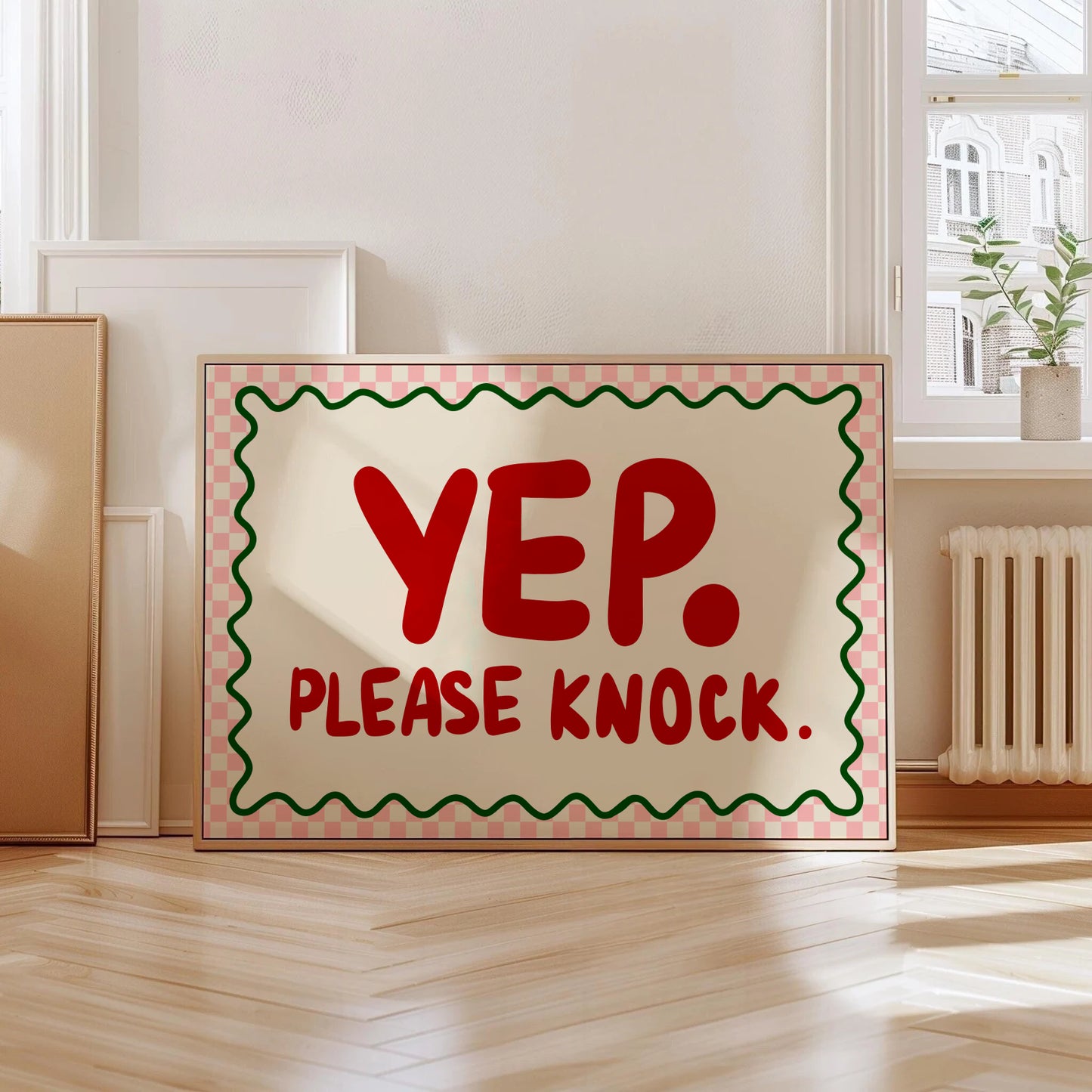 Yep Please Knock Print
