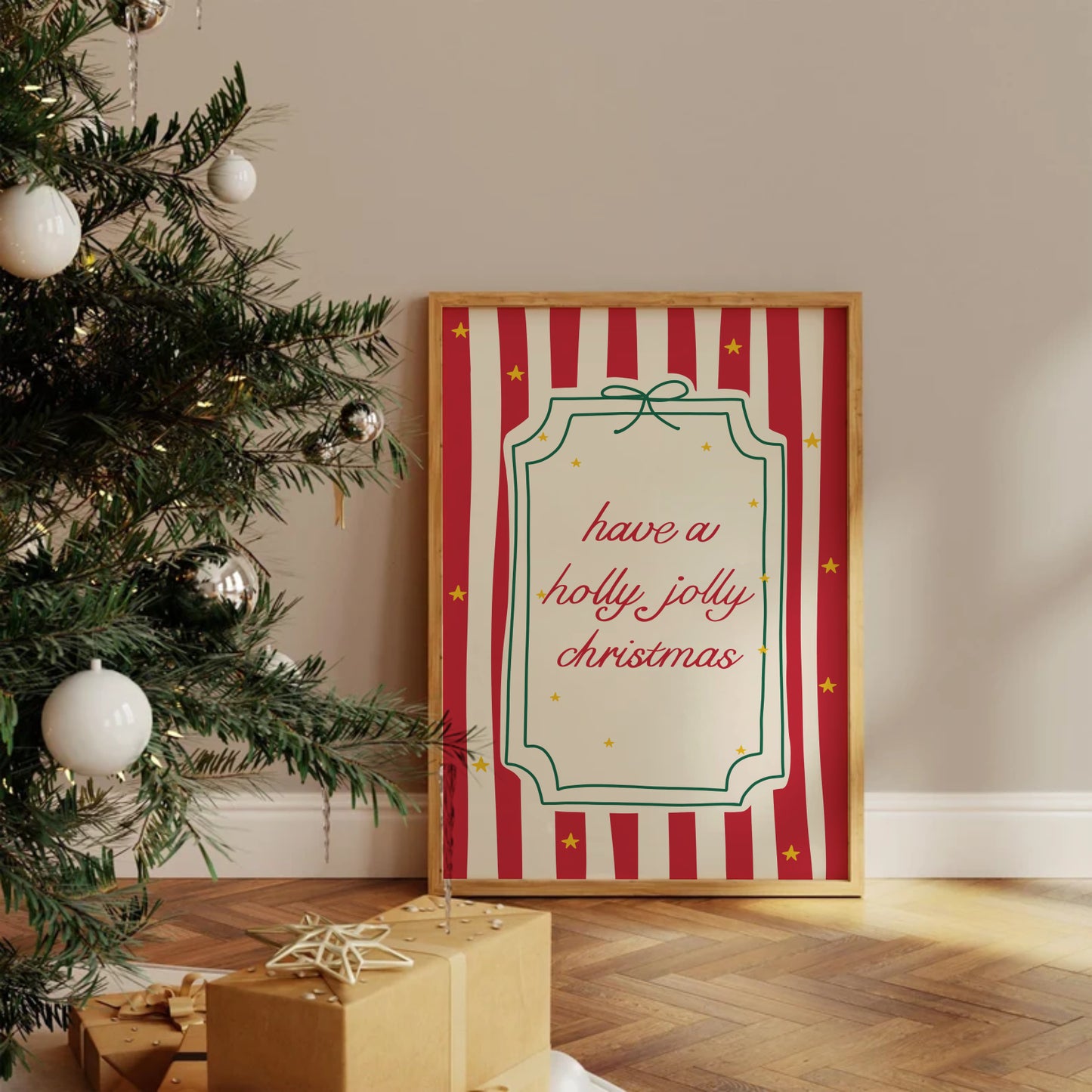 Coquette Holly Jolly Christmas Print