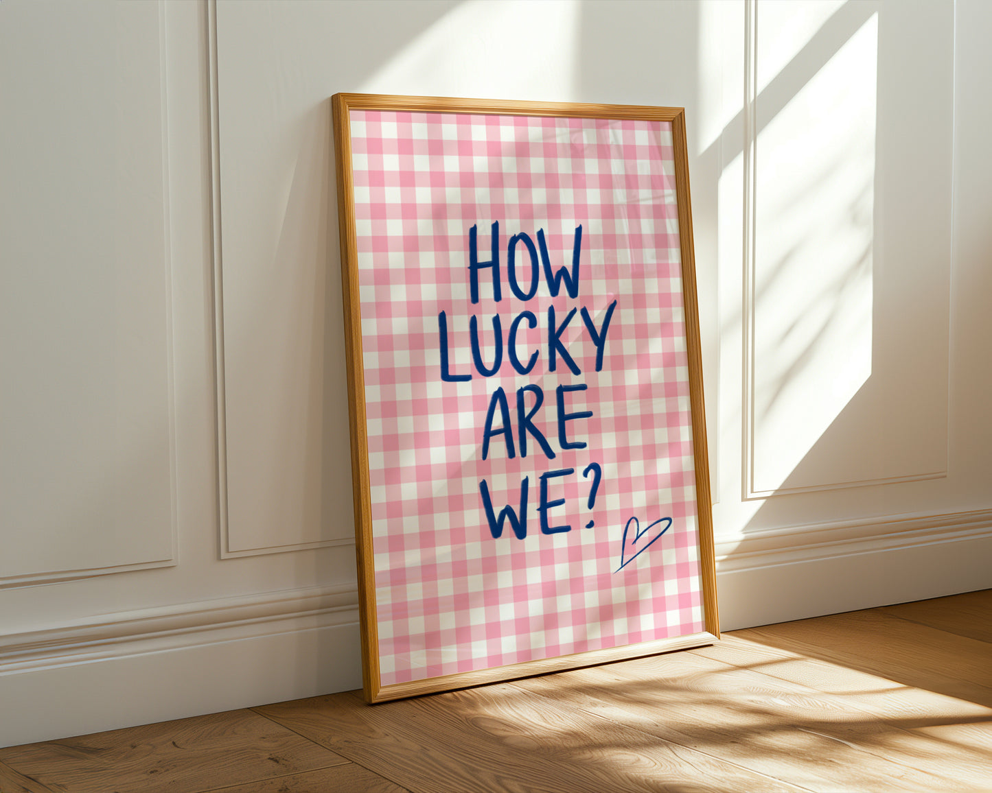 Gingham How Lucky Are We Print