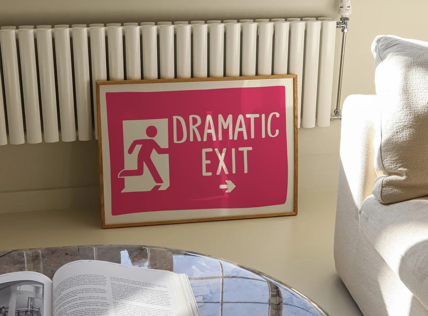 Dramatic Exit Pink Print