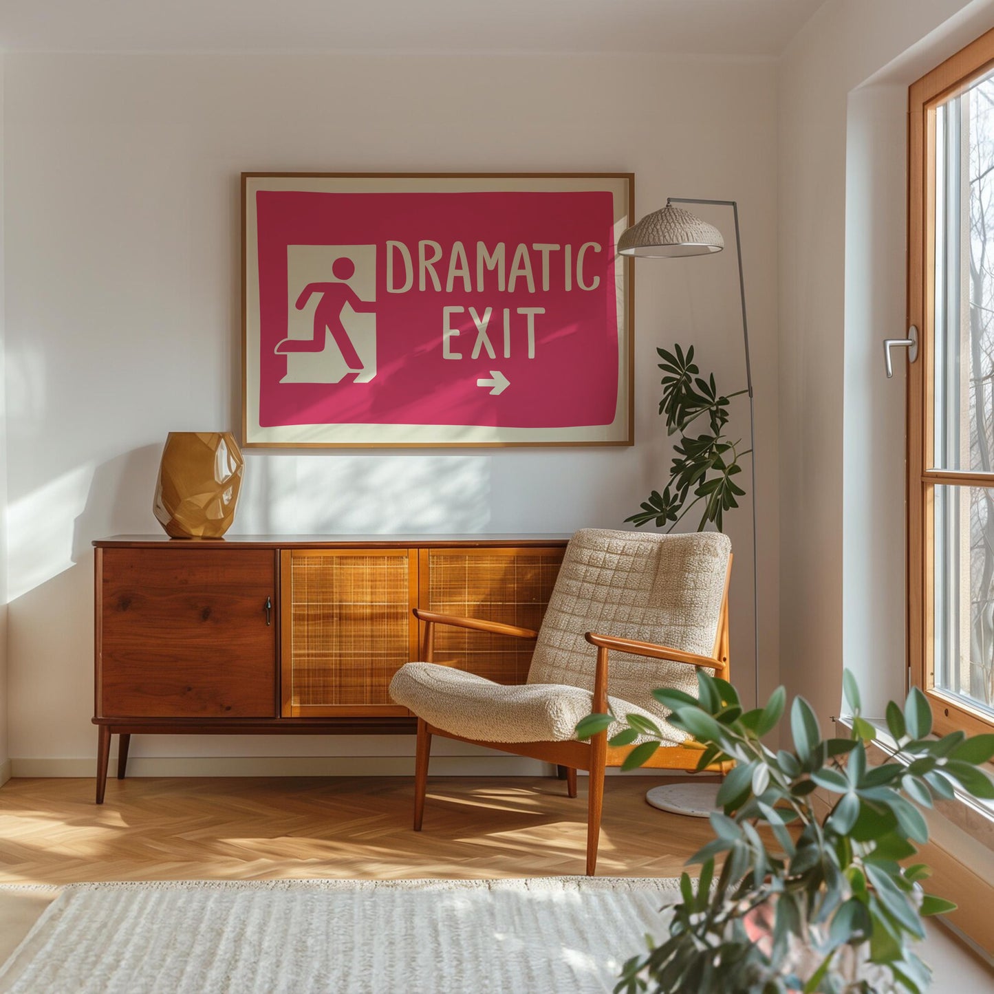 Dramatic Exit Pink Print