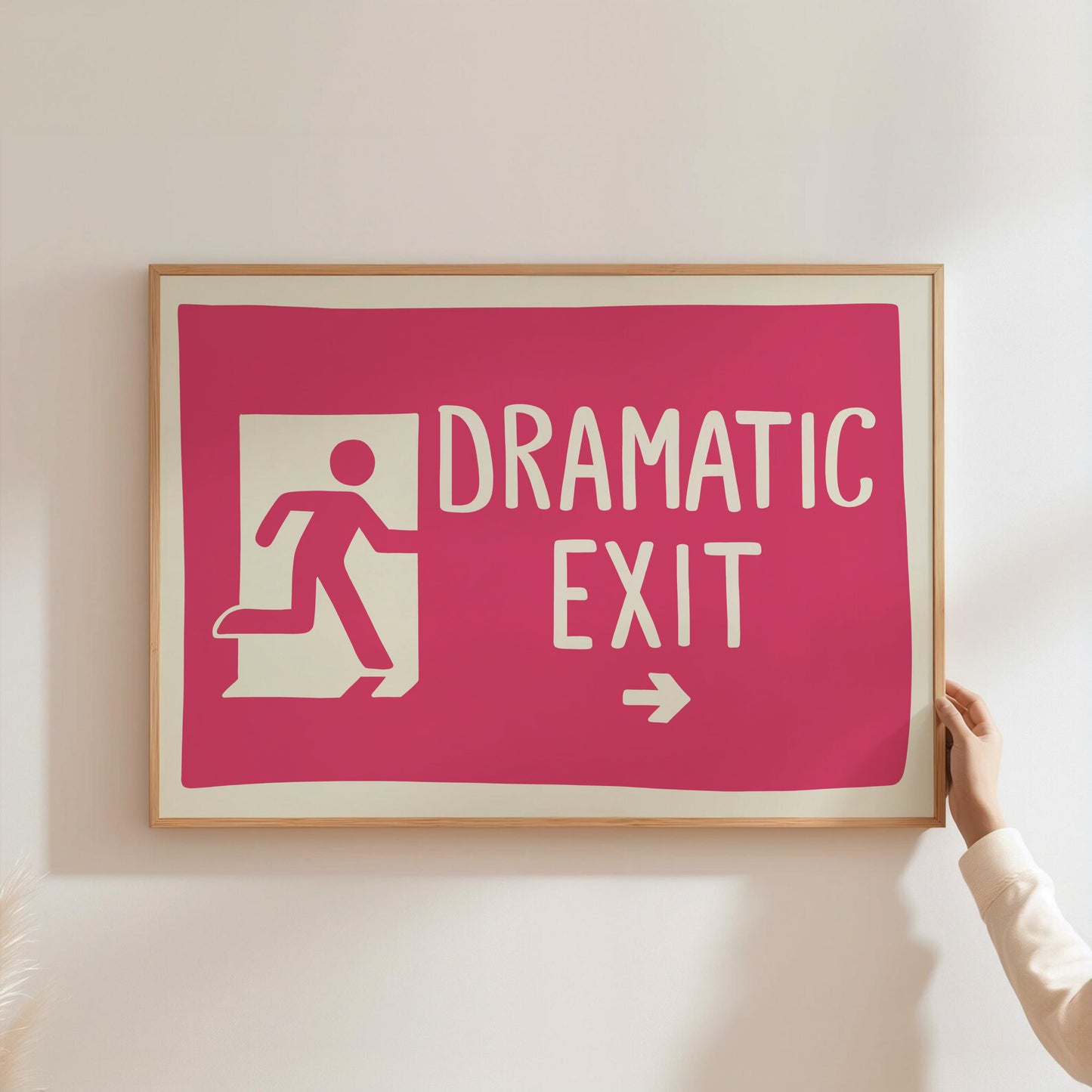 Dramatic Exit Pink Print