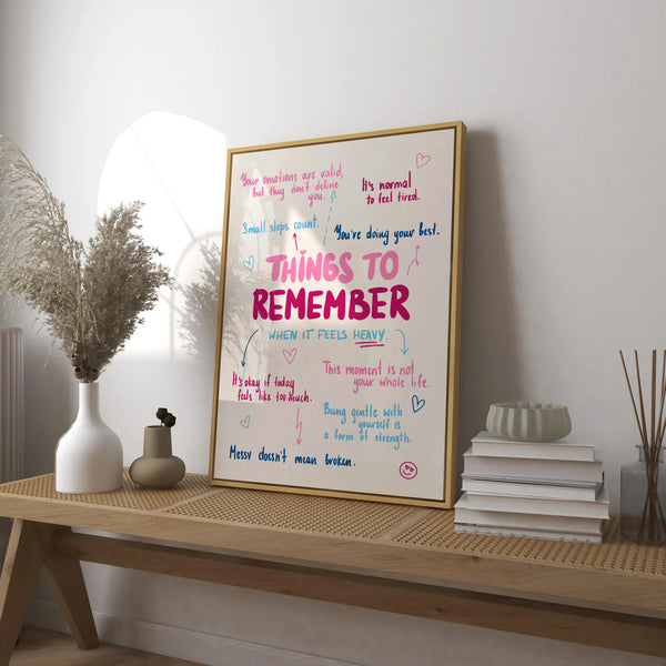 Things To Remember Mental Health Print