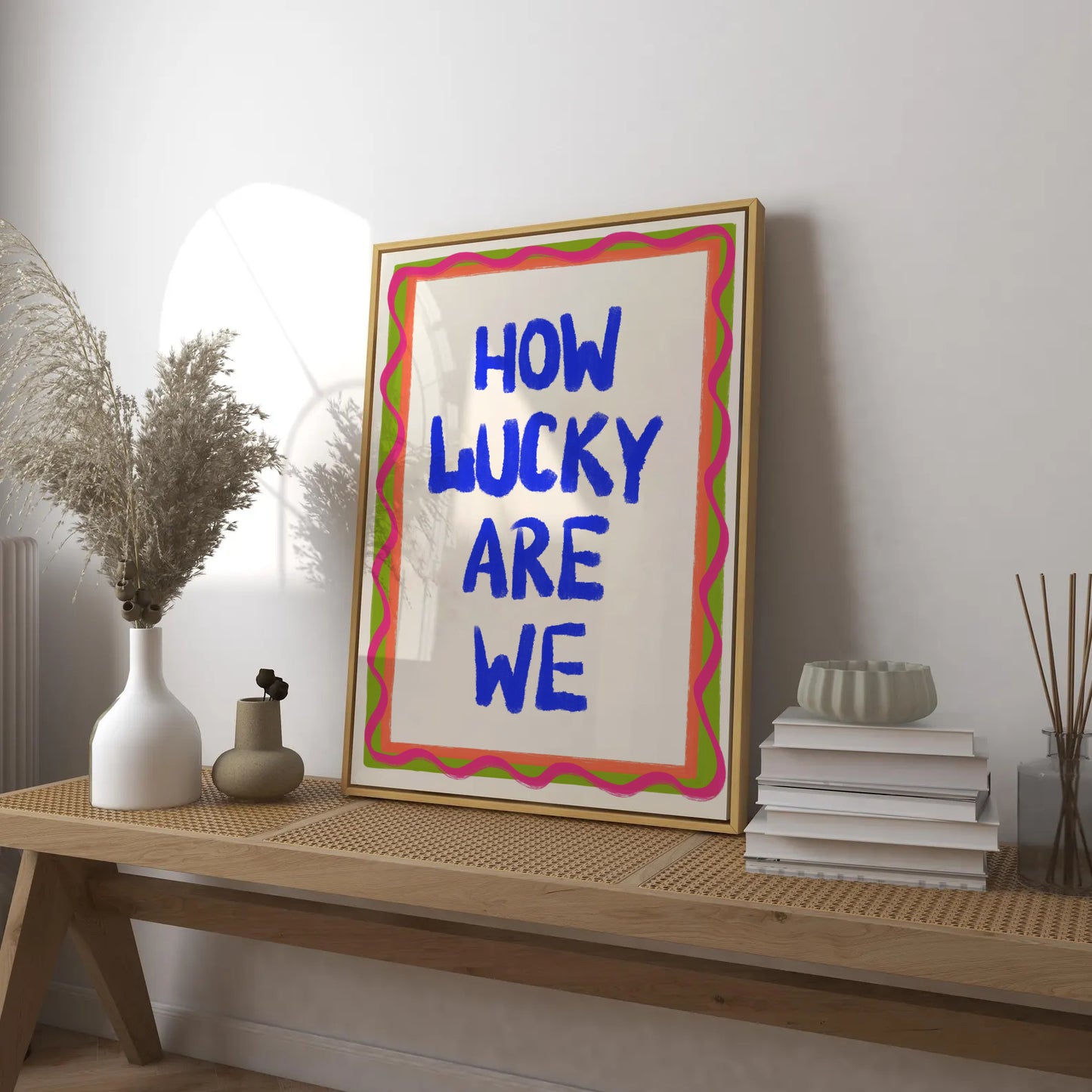 Colorful How Lucky Are We Print