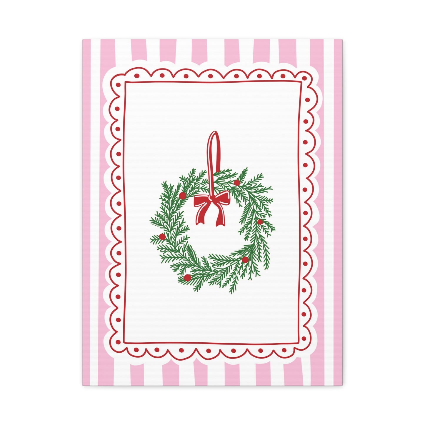 Christmas Wreath Matte Canvas, Stretched, 1.25"