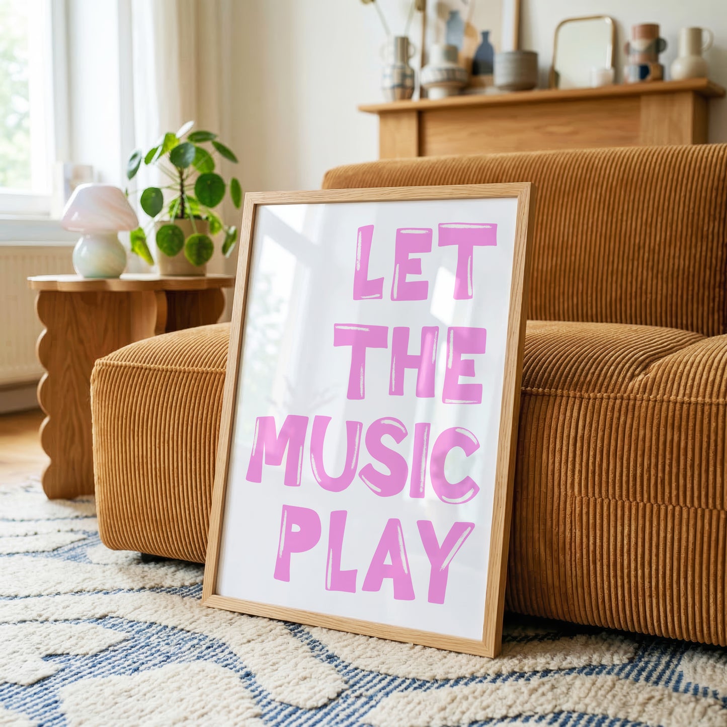 Let The Music Play Print #pink