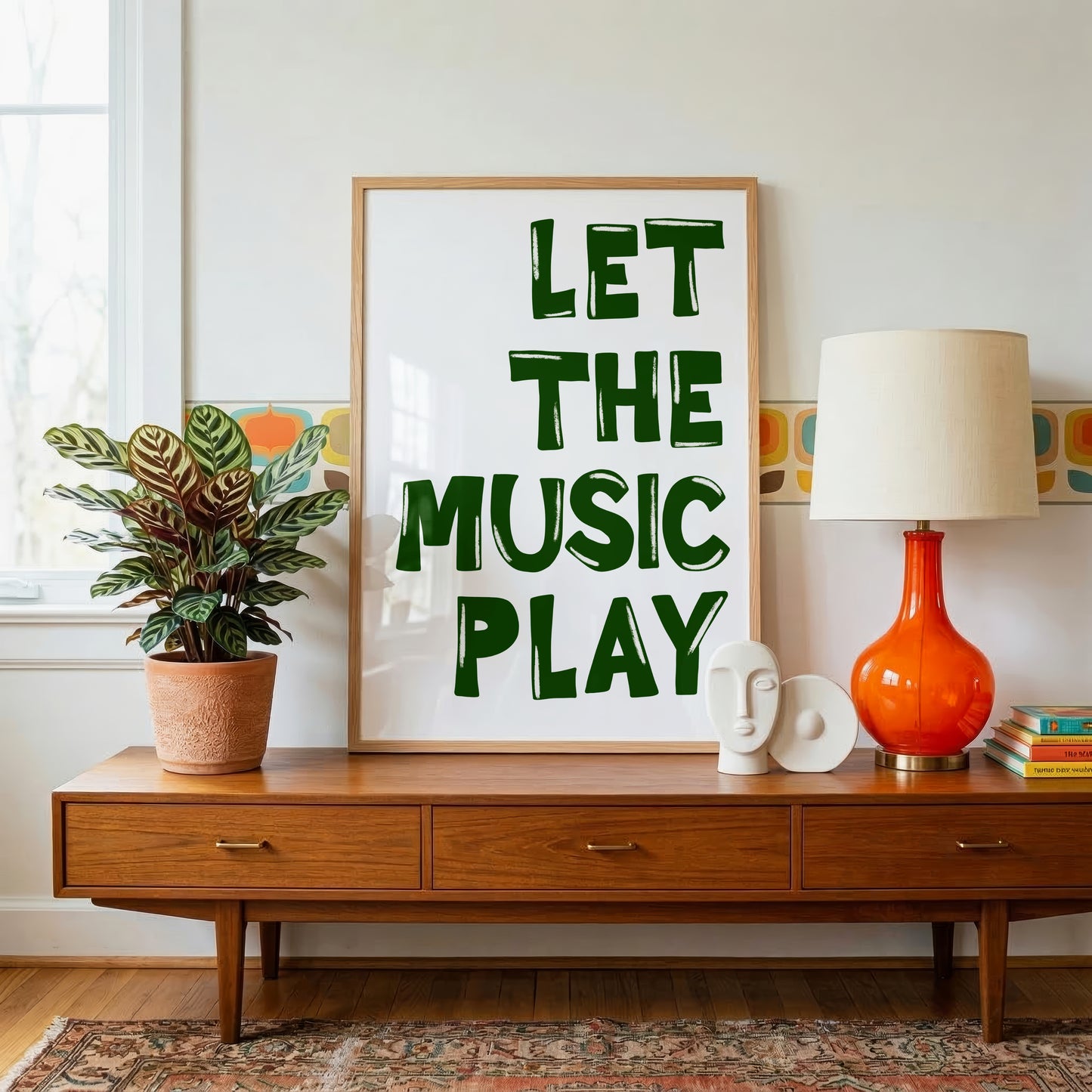 Let The Music Play Print #green