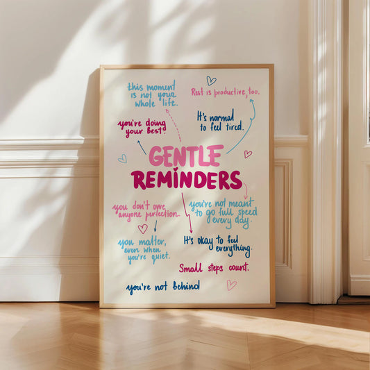 Gentle Reminders Motivational Print