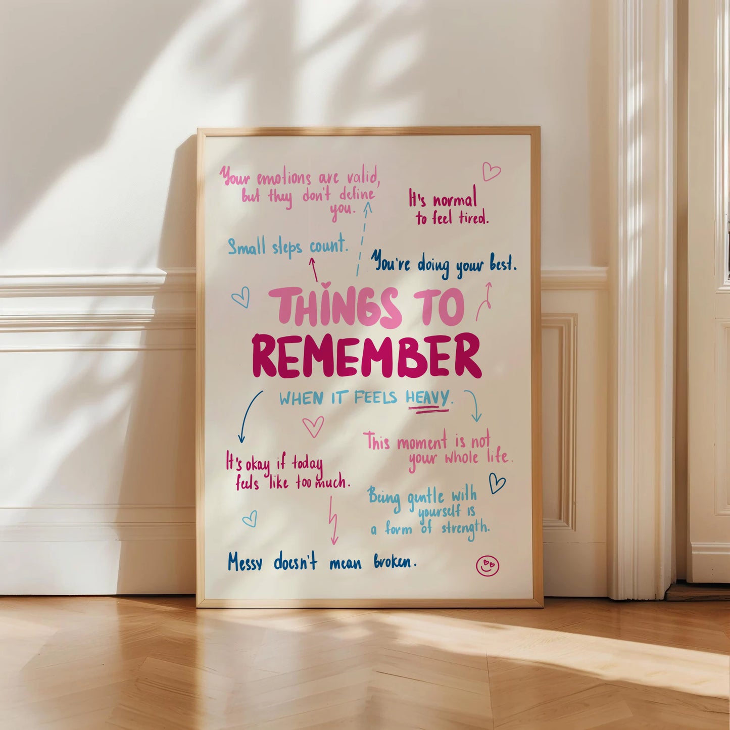 Things To Remember Mental Health Print