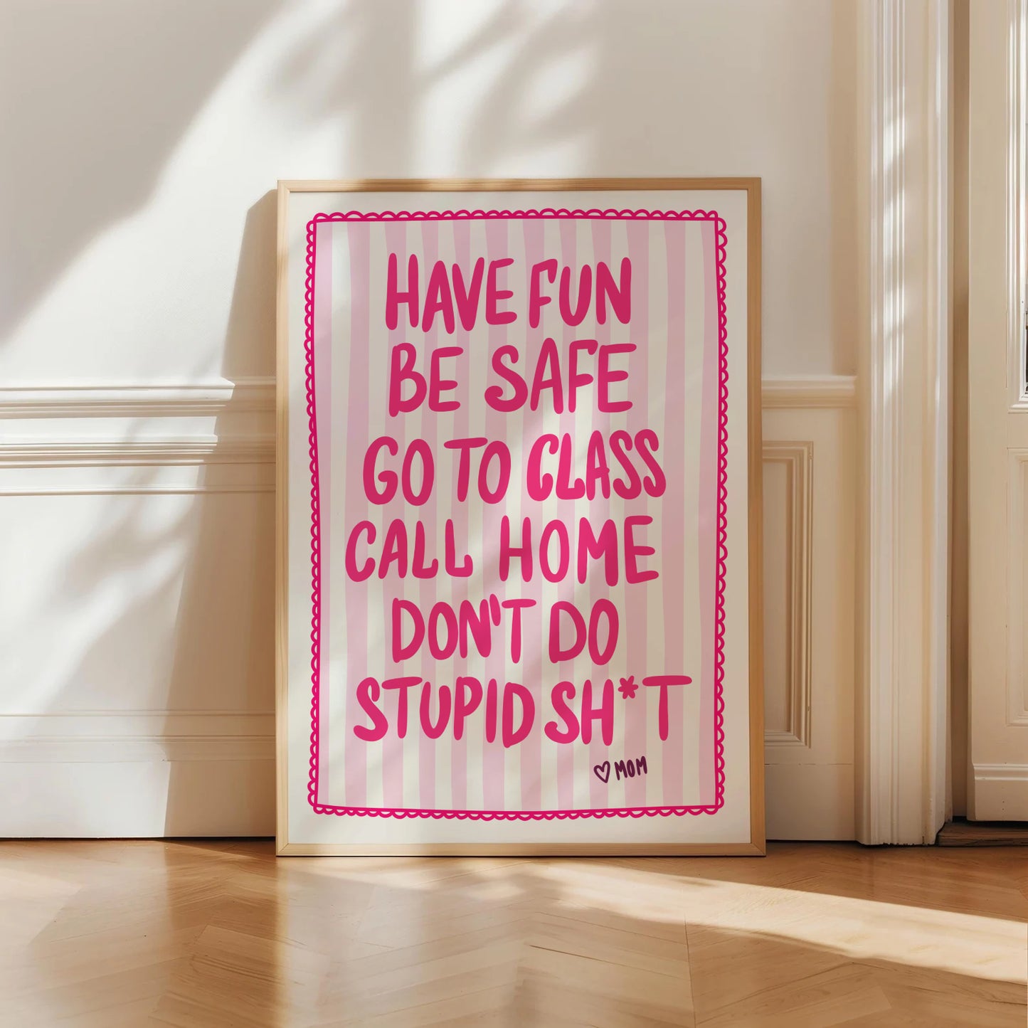 Pink Dorm Rules Print