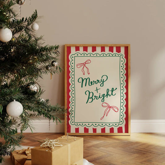 Merry and Bright Christmas Print