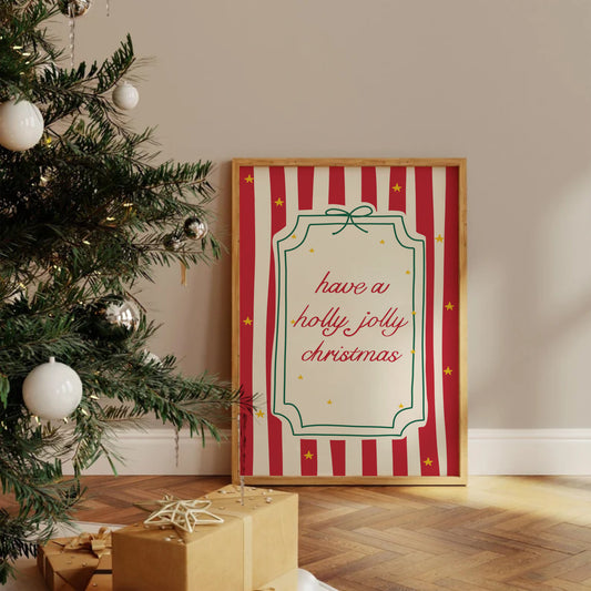 Coquette Holly Jolly Christmas Print