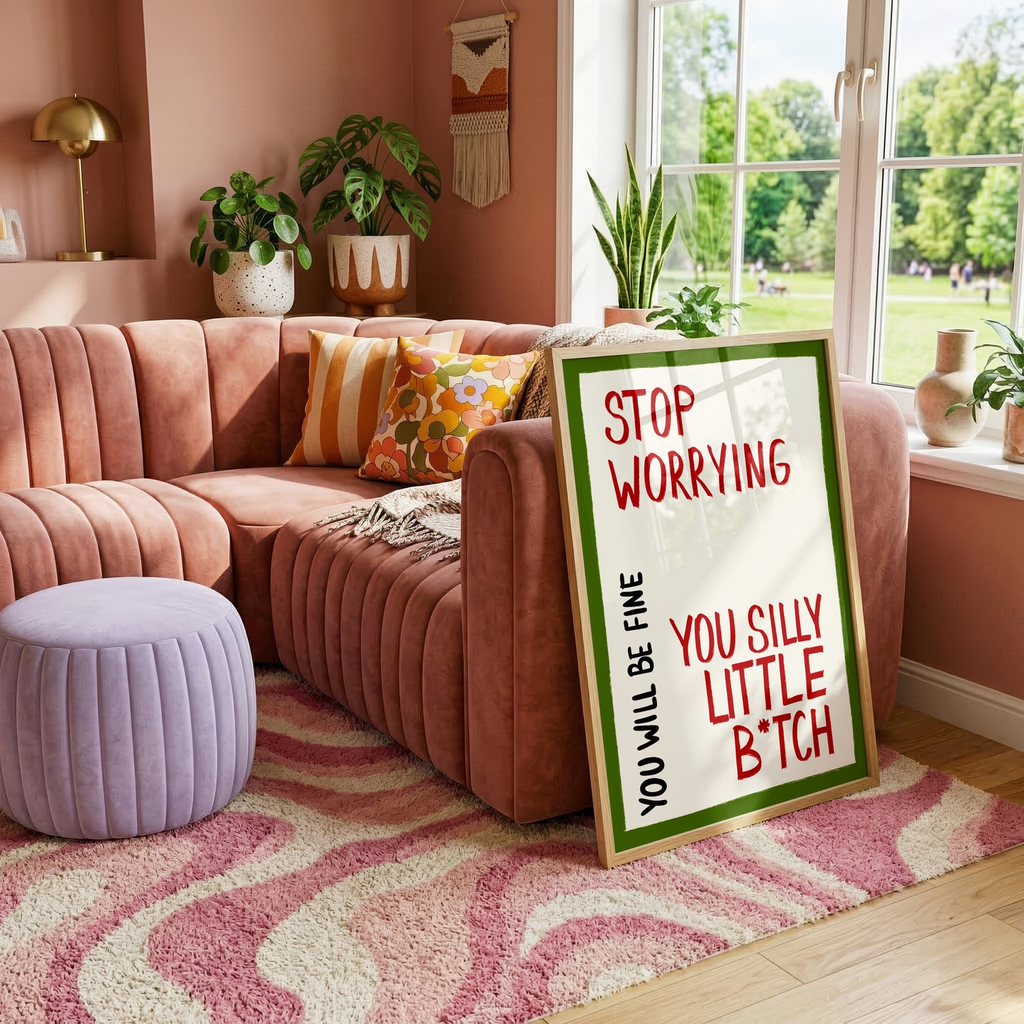 Stop Worrying Motivational Quote Print