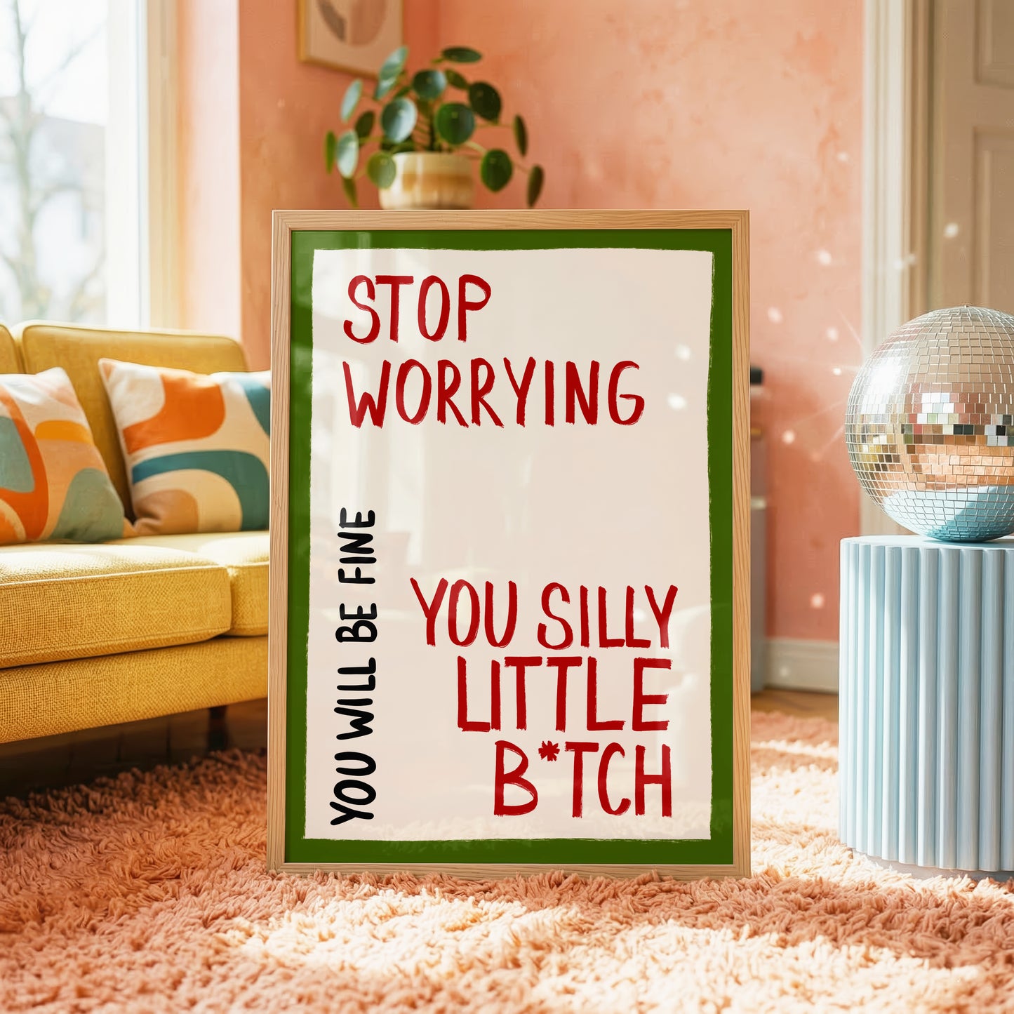 Stop Worrying Motivational Quote Print