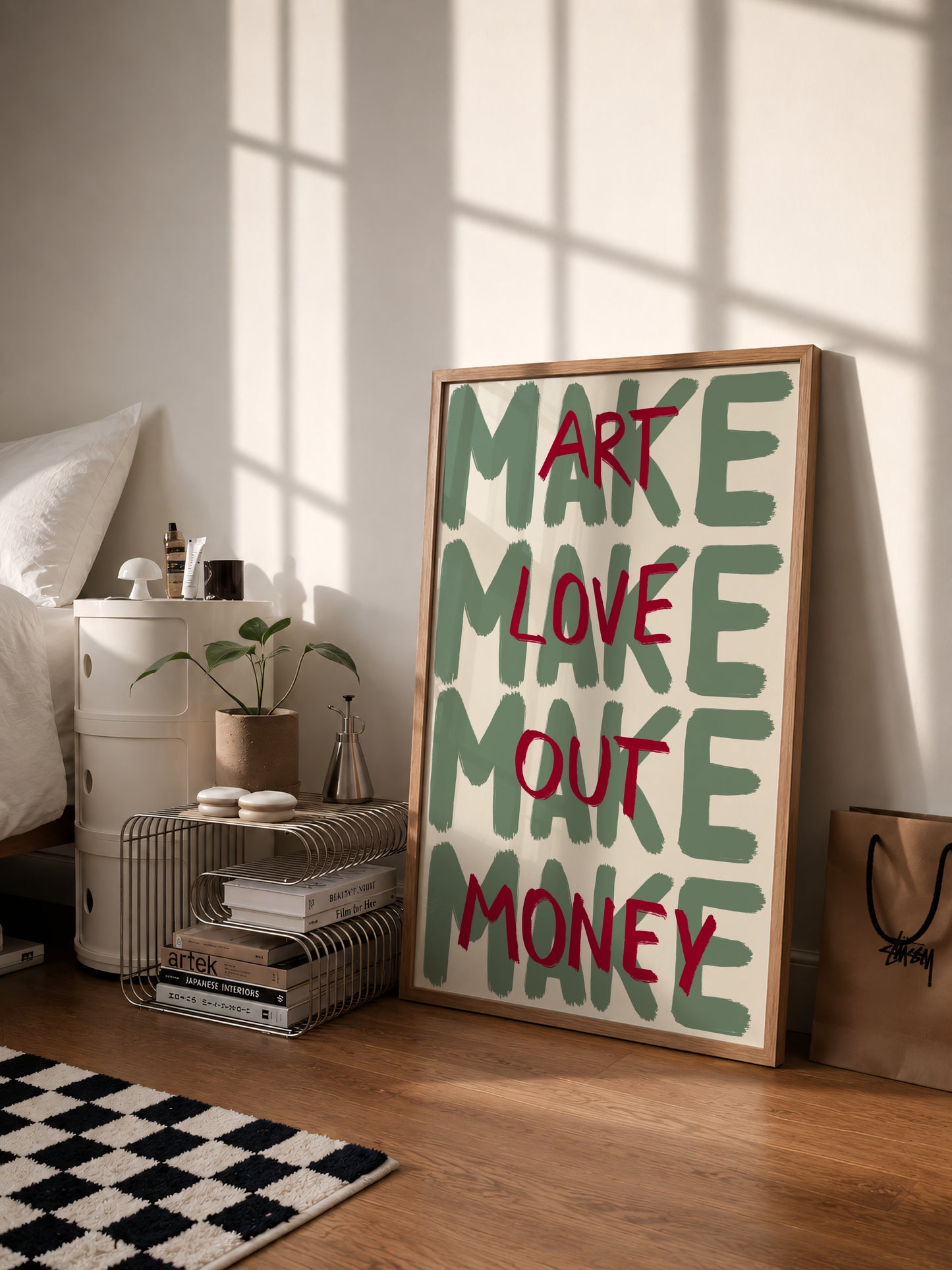 Green Make Art Love Out Money Print
