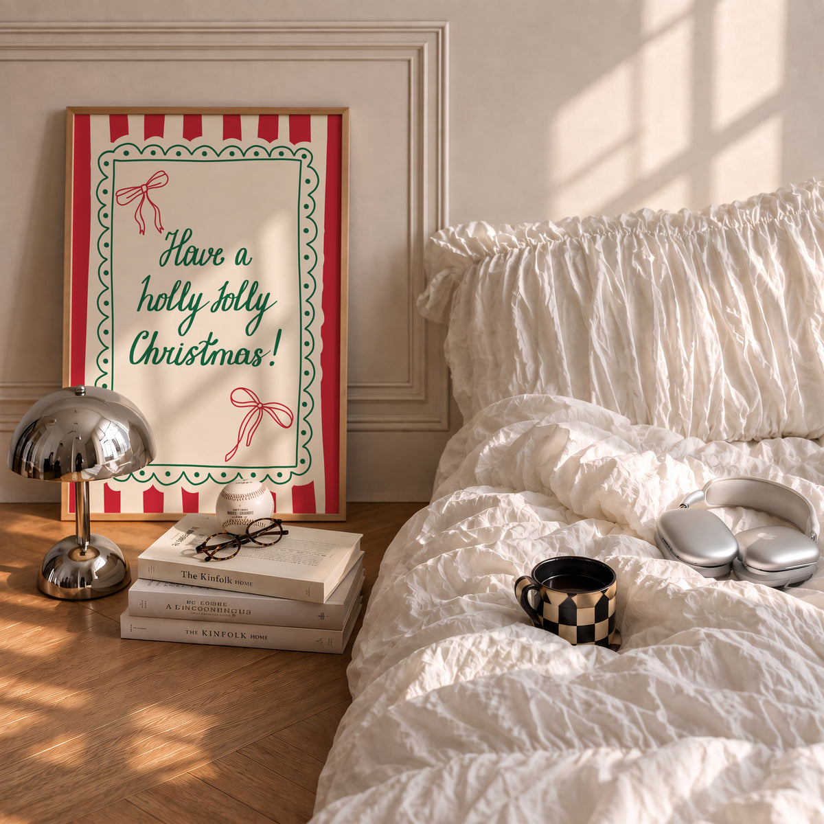 Holly Jolly Christmas Bow Print