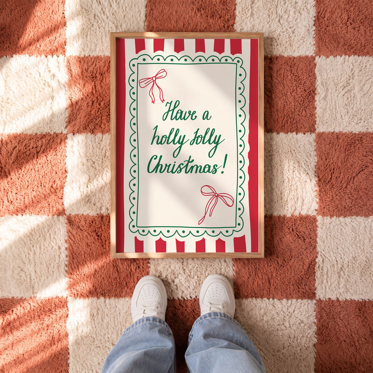 Holly Jolly Christmas Bow Print