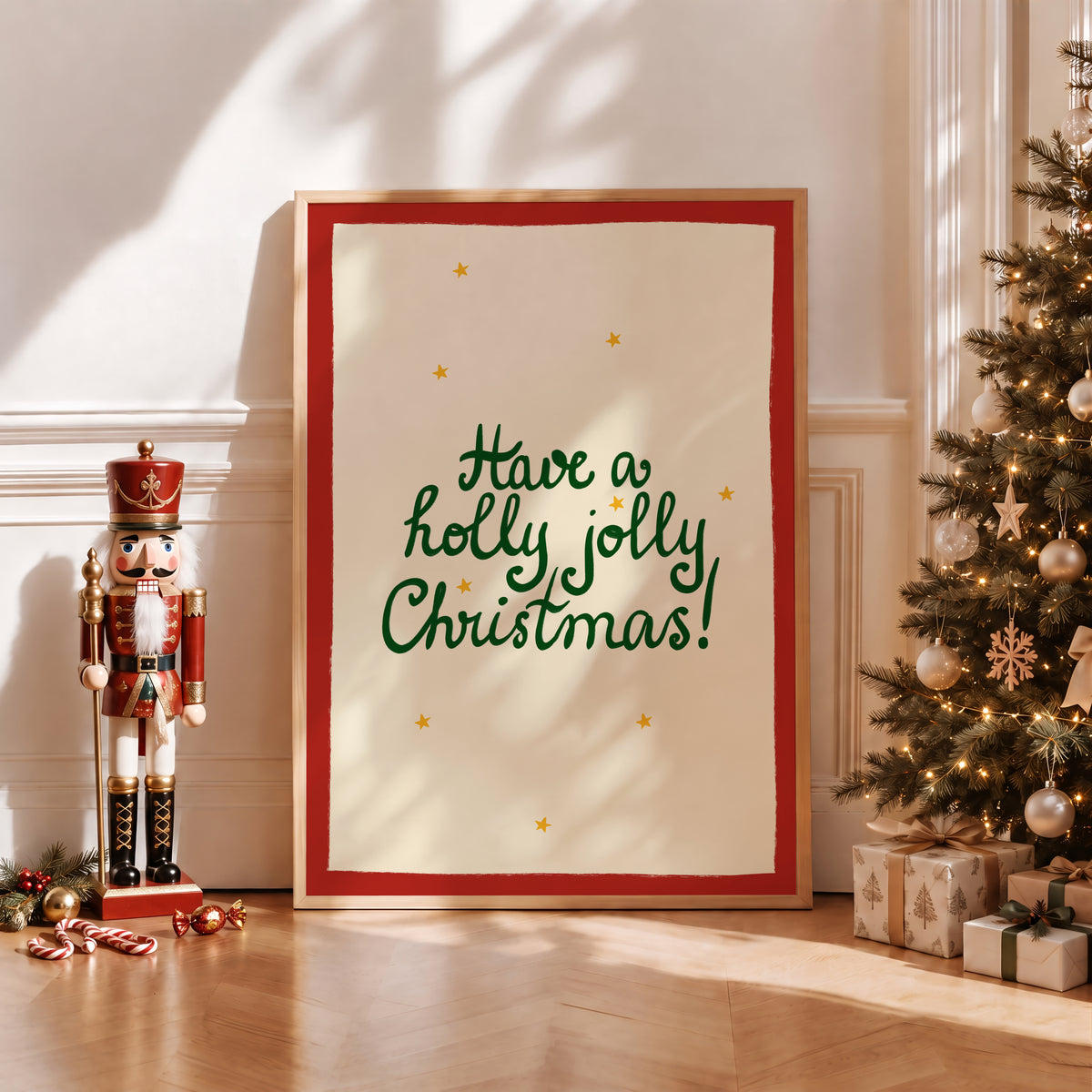 Holly Jolly Christmas Stars Print