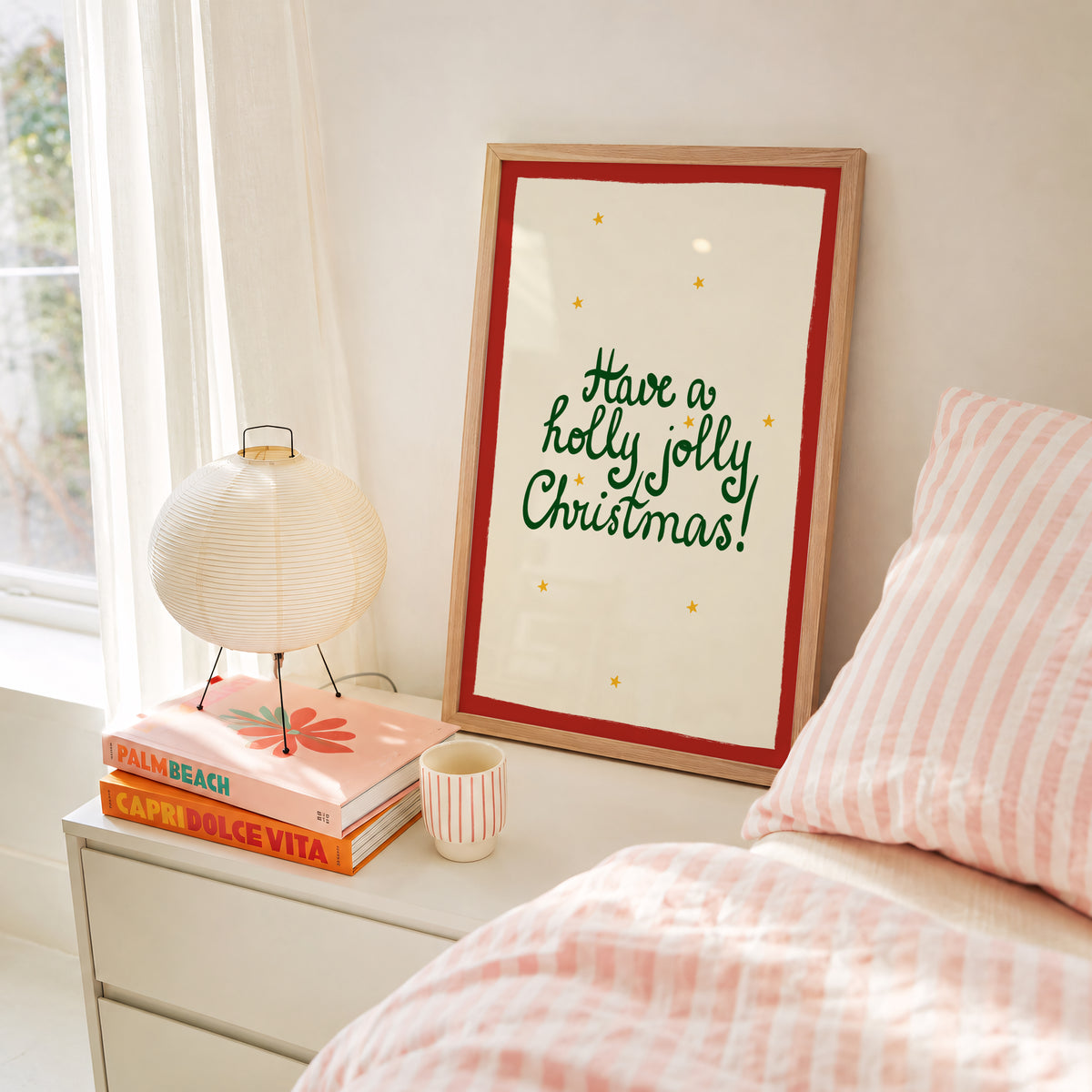 Holly Jolly Christmas Stars Print