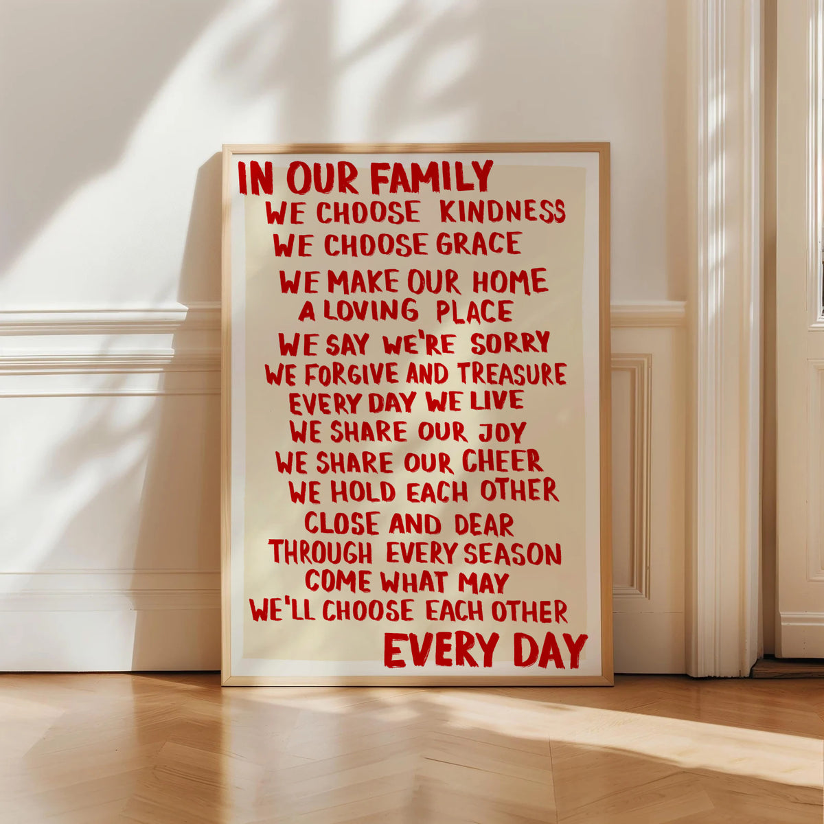 Red Family Rules Print