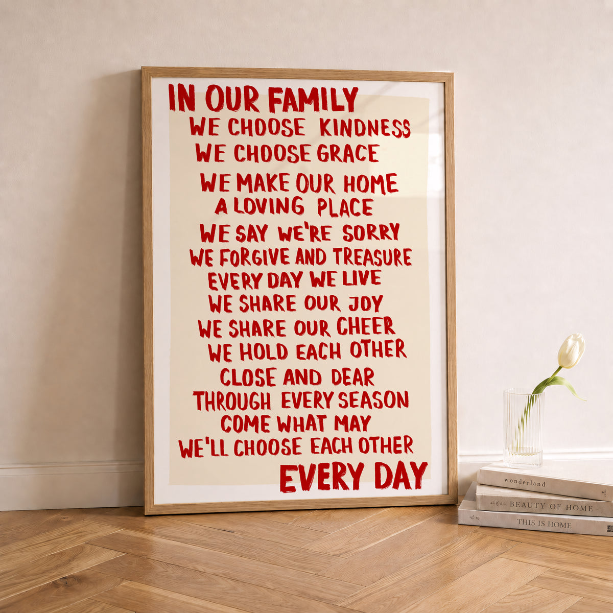 Red Family Rules Print