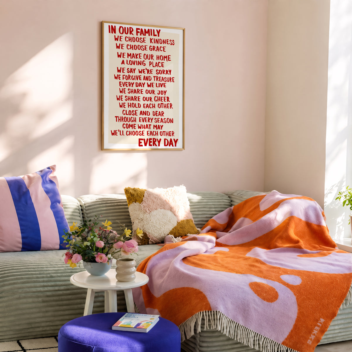 Red Family Rules Print