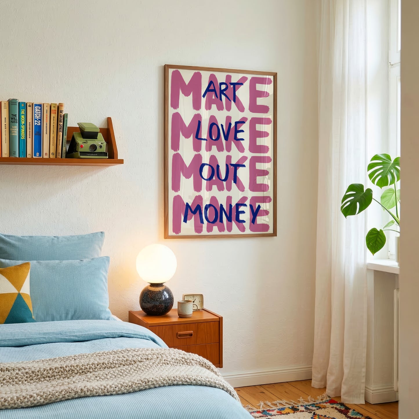Pink Make Art Love Out Money Print