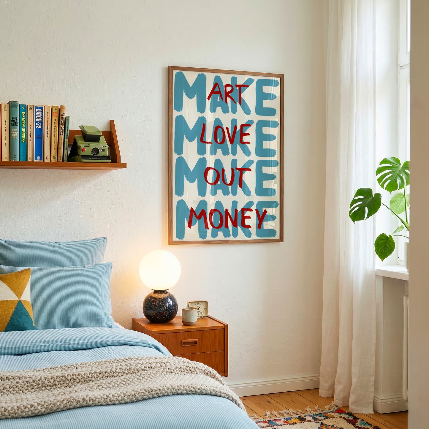 Blue Make Art Love Out Money Print