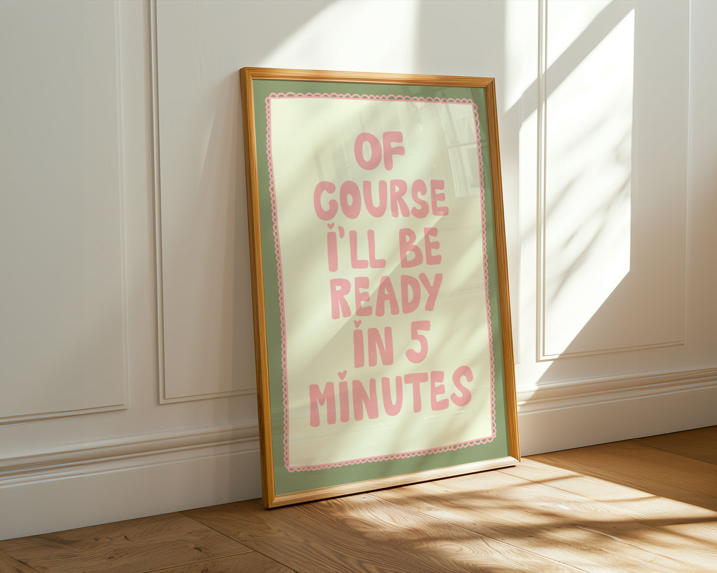 I'll be ready in 5 minutes Print