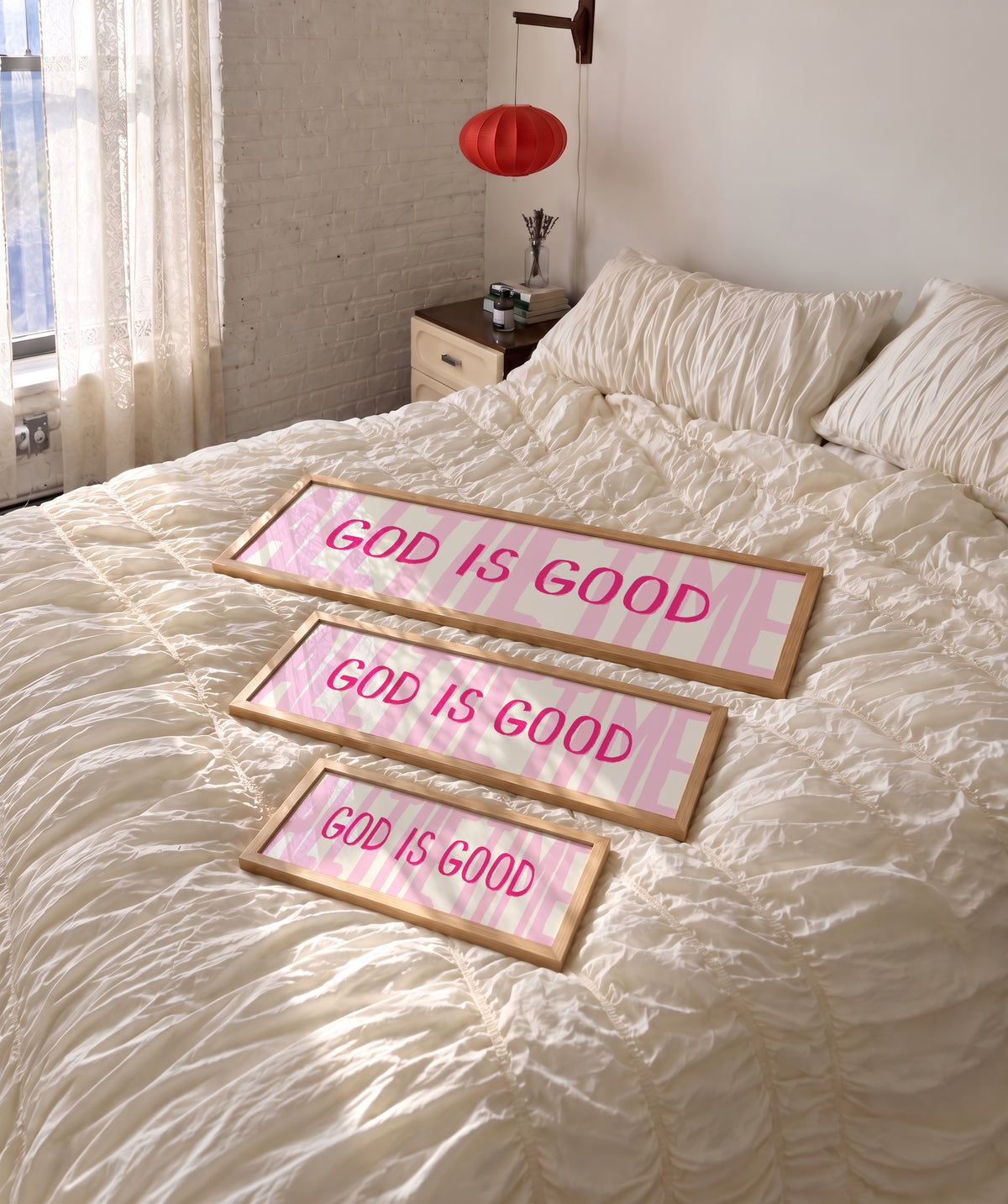 God Is Good All The Time Pink Panoramic Print