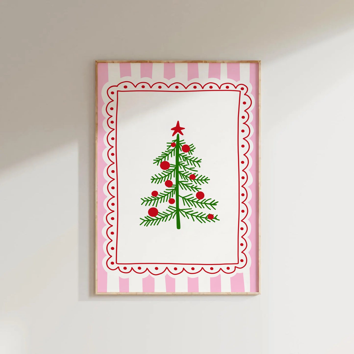 Pink Christmas Tree Print