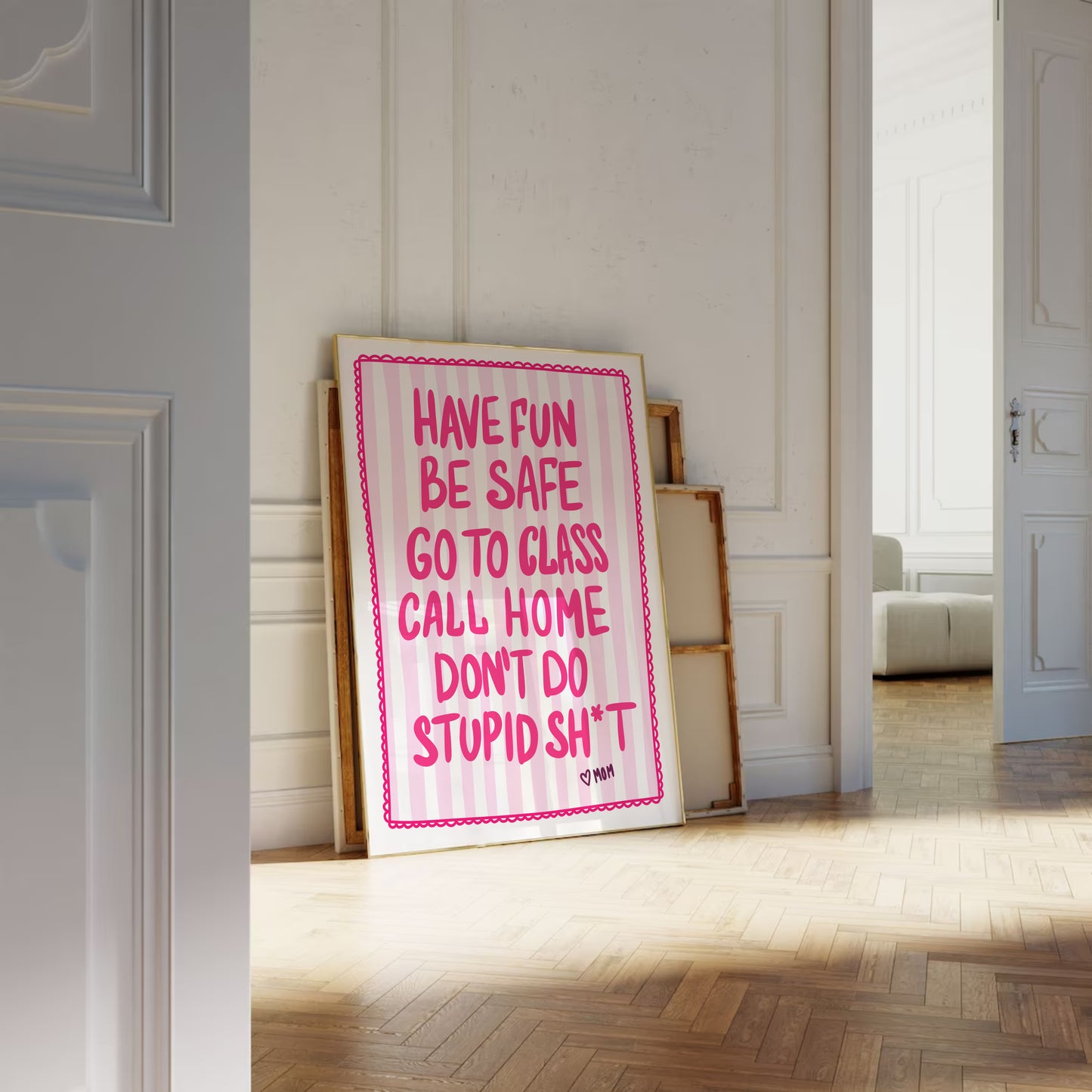 Pink Dorm Rules Print