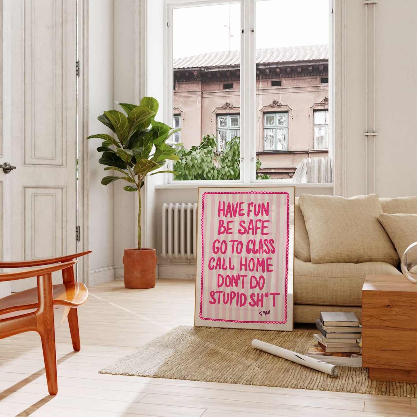 Pink Dorm Rules Print