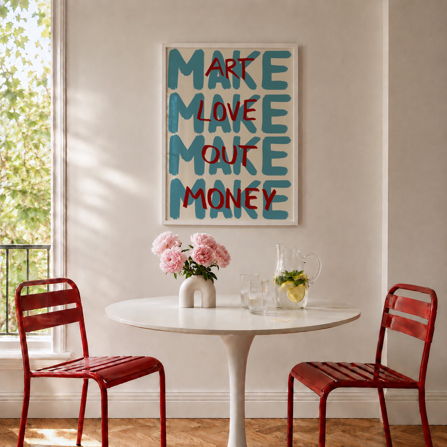Blue Make Art Love Out Money Print