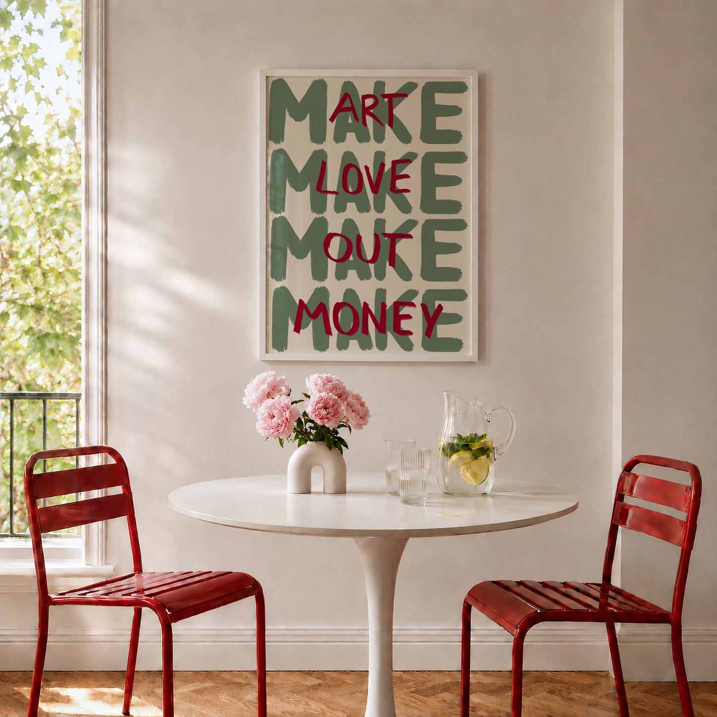 Green Make Art Love Out Money Print