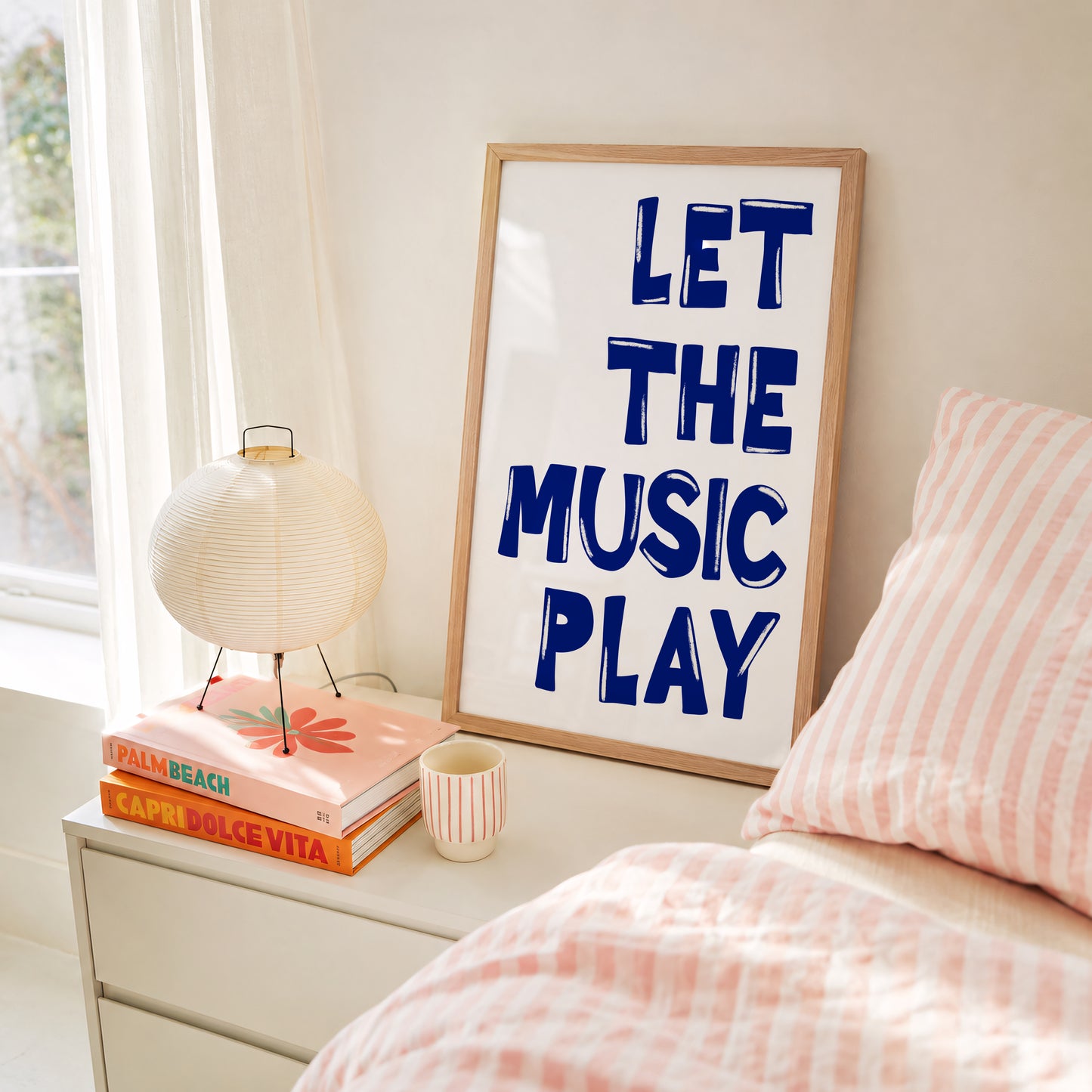 Let The Music Play Print #blue