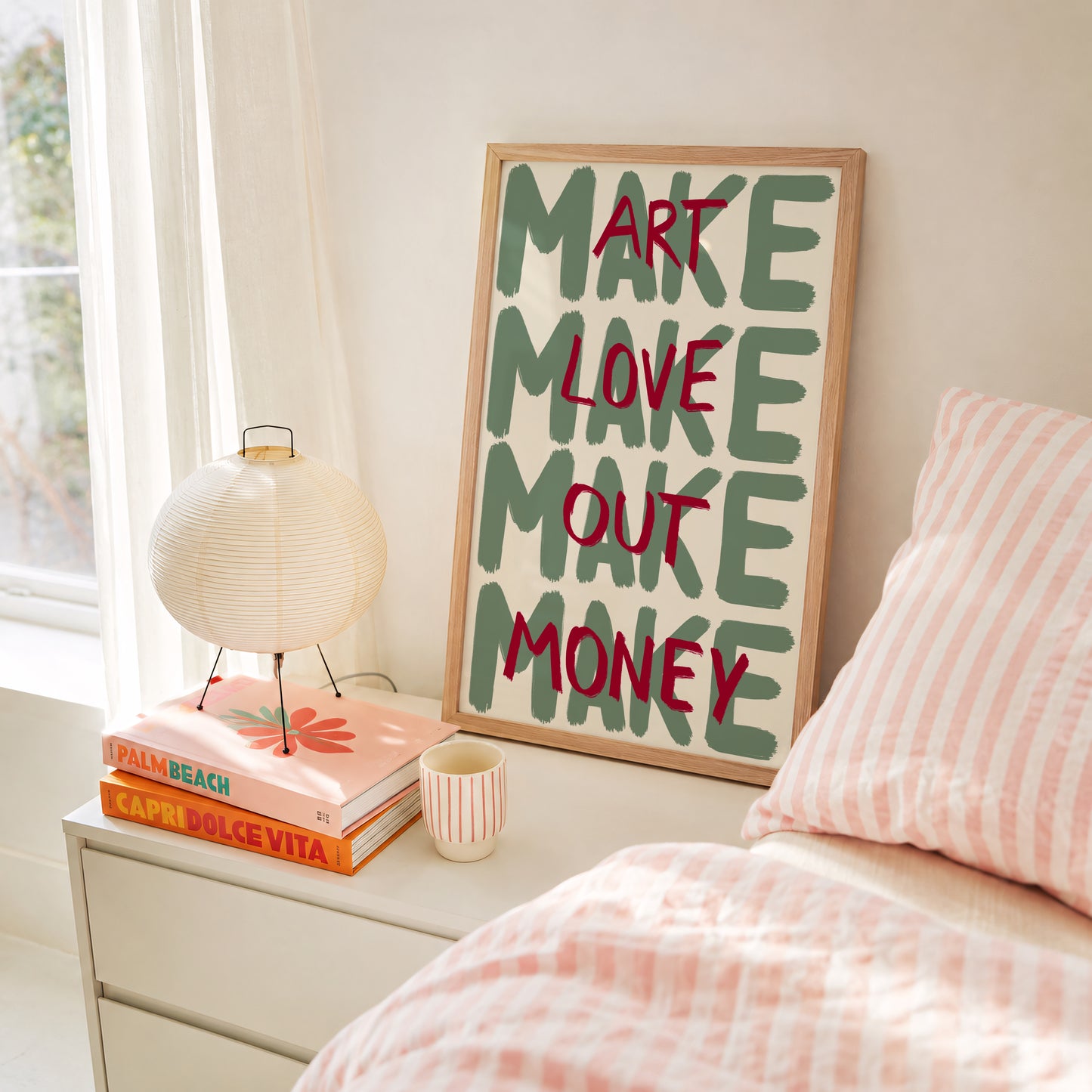 Green Make Art Love Out Money Print
