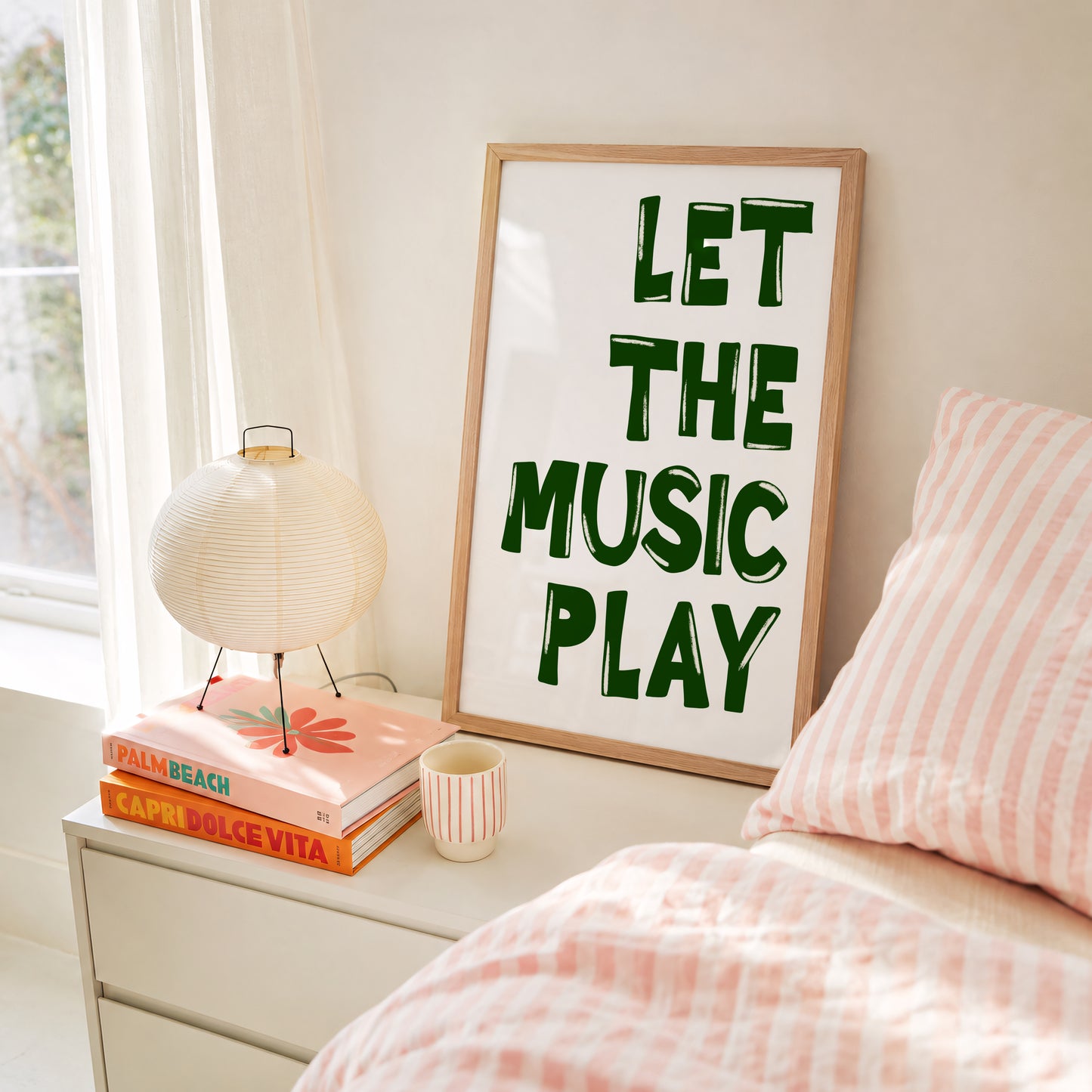 Let The Music Play Print #green
