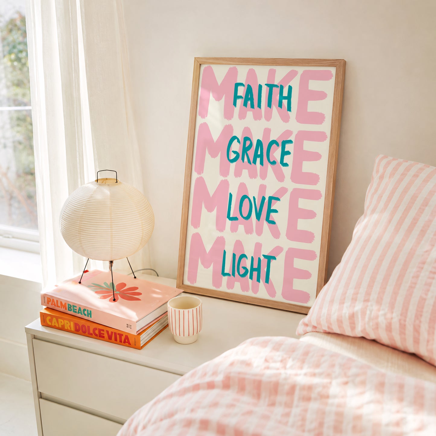 Pink Faith Grace Love Light Print