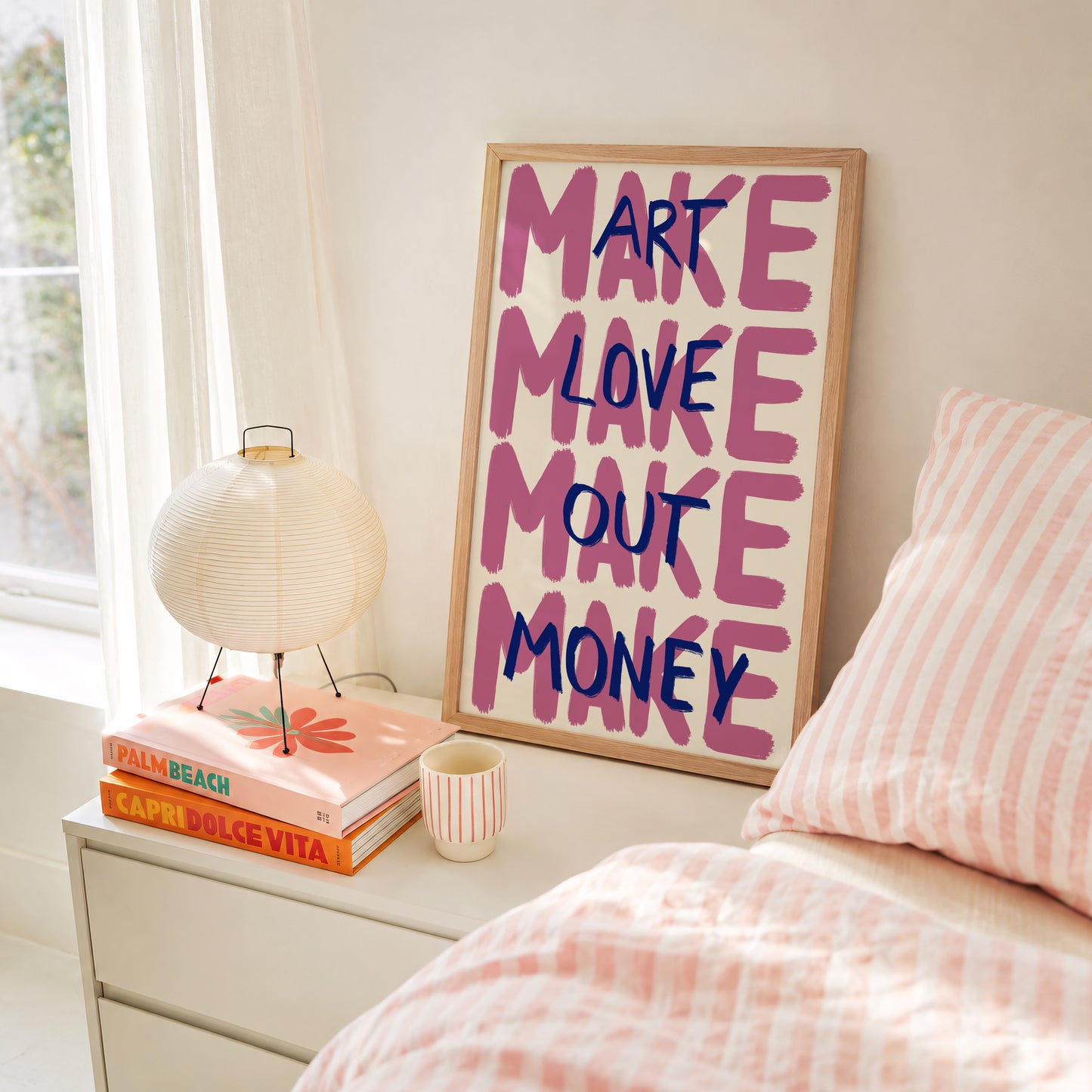 Pink Make Art Love Out Money Print