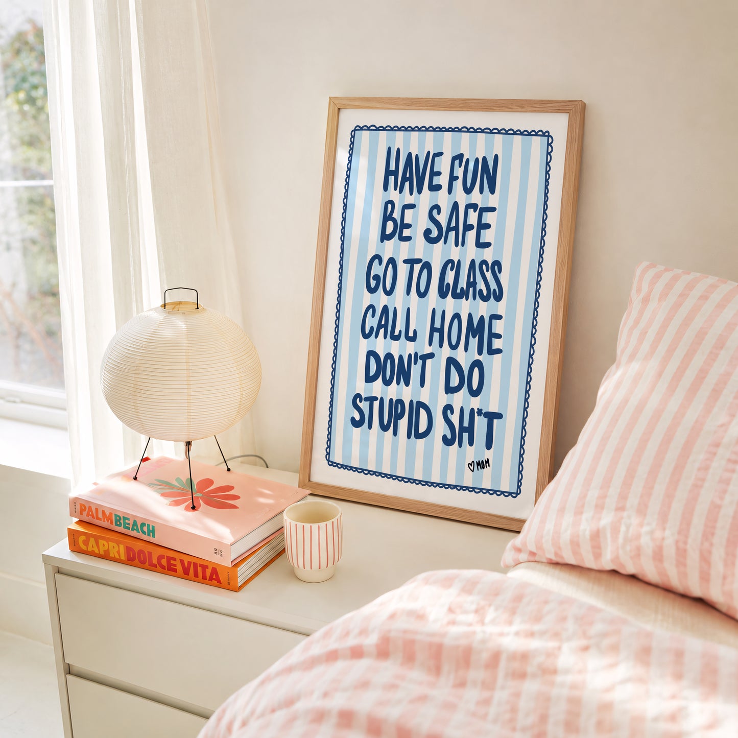 Blue Dorm Room Rules Print