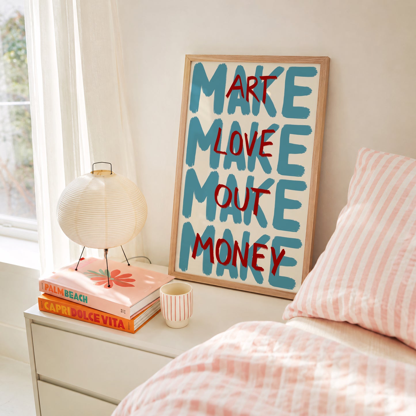 Blue Make Art Love Out Money Print