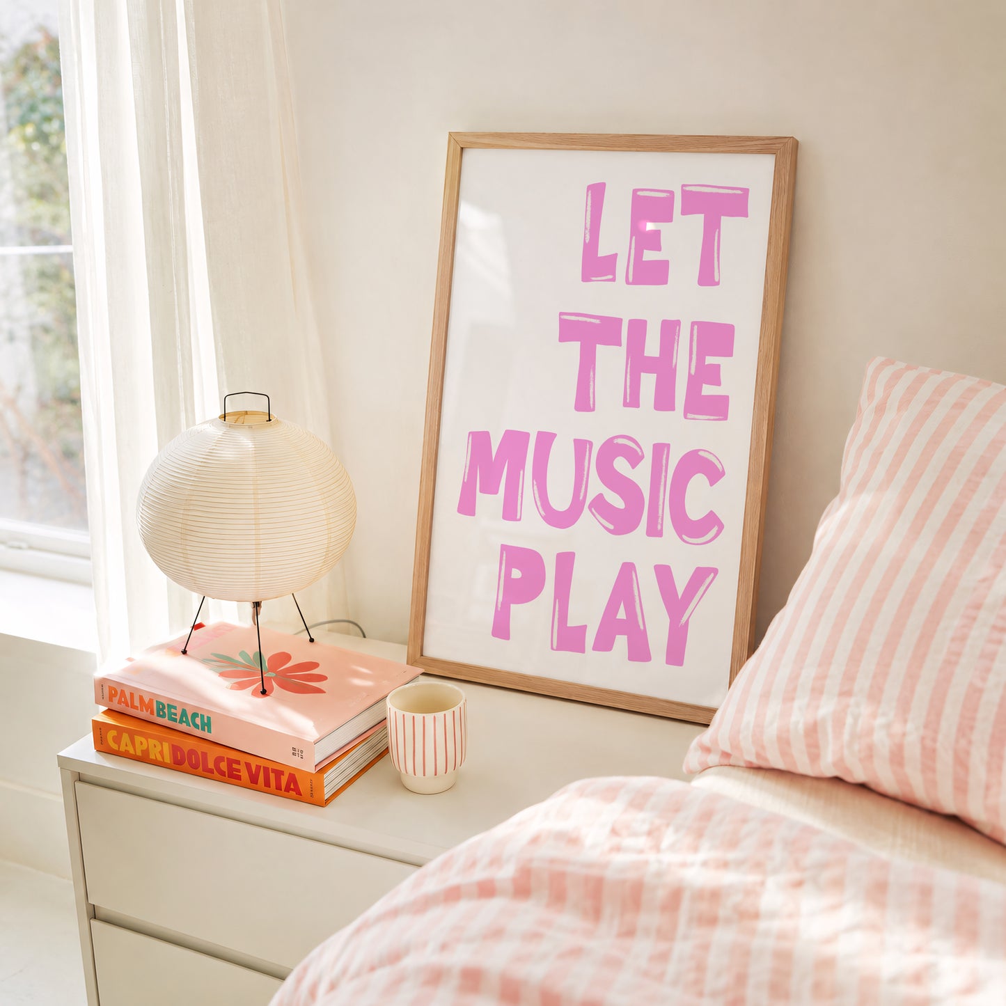 Let The Music Play Print #pink