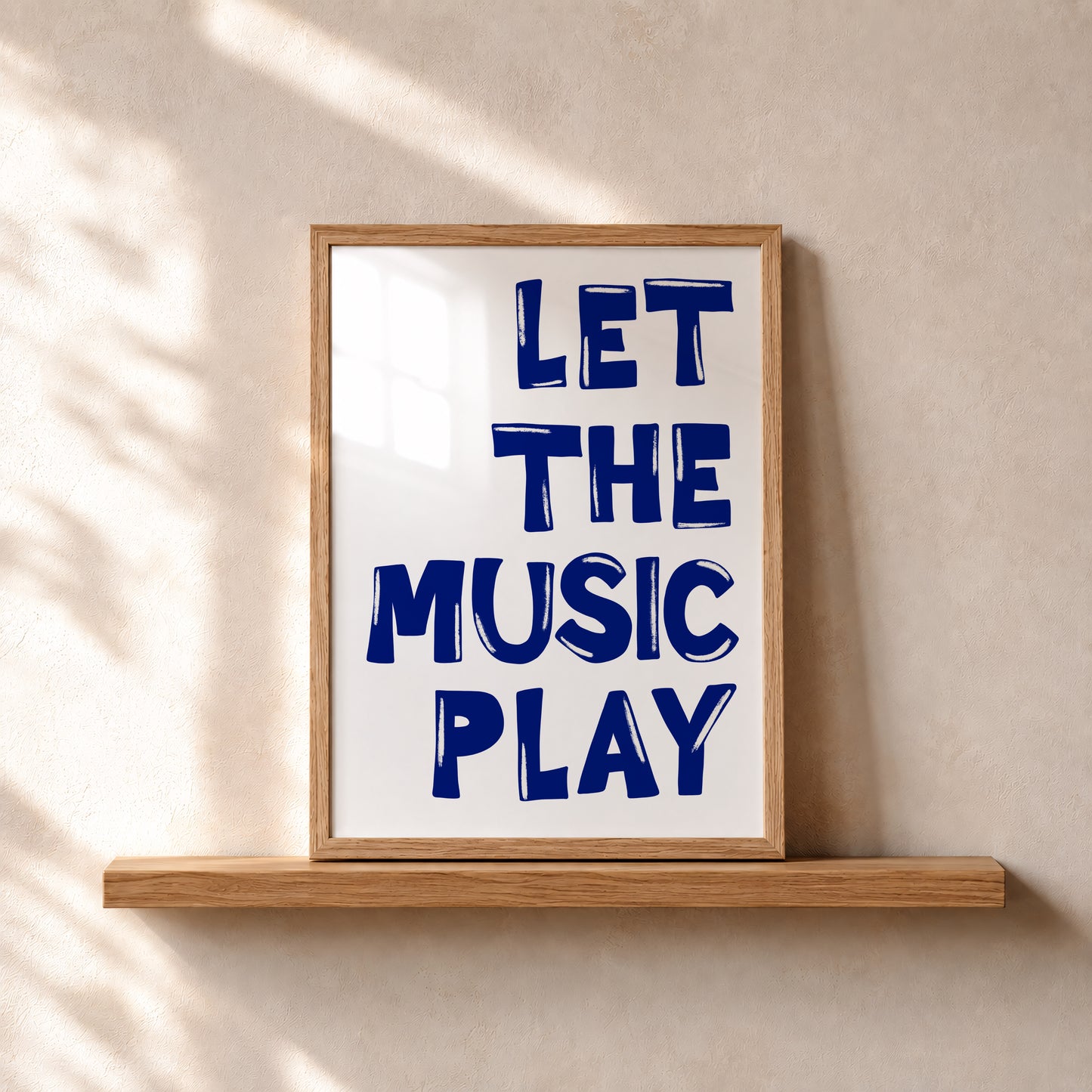 Let The Music Play Print #blue