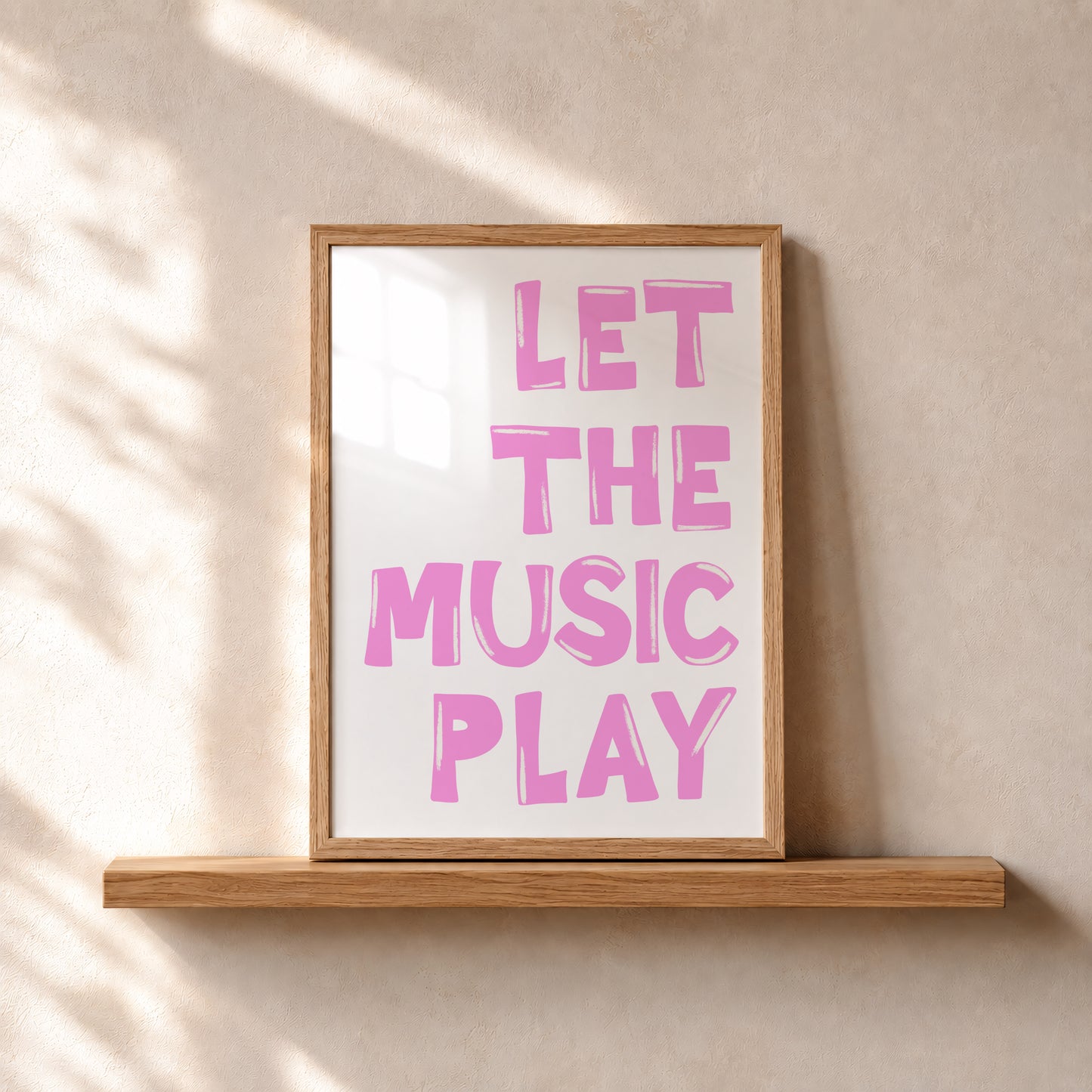 Let The Music Play Print #pink