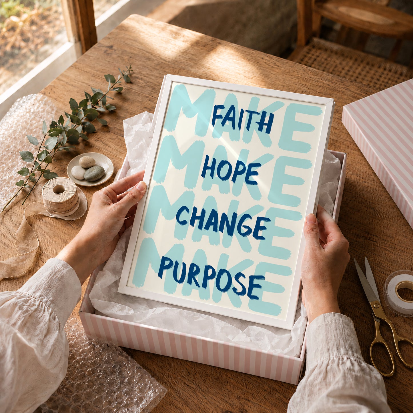 Blue Faith Hope Change Purpose Print