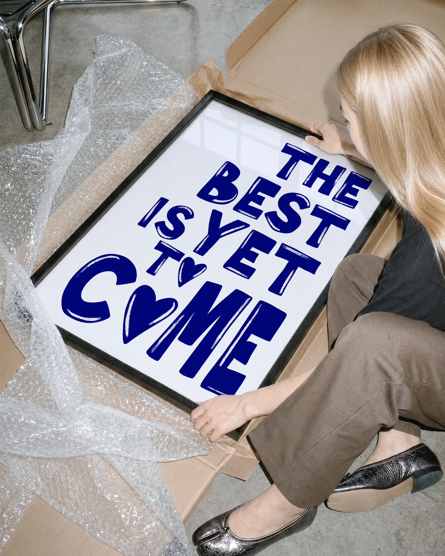 The best is yet to come print #blue