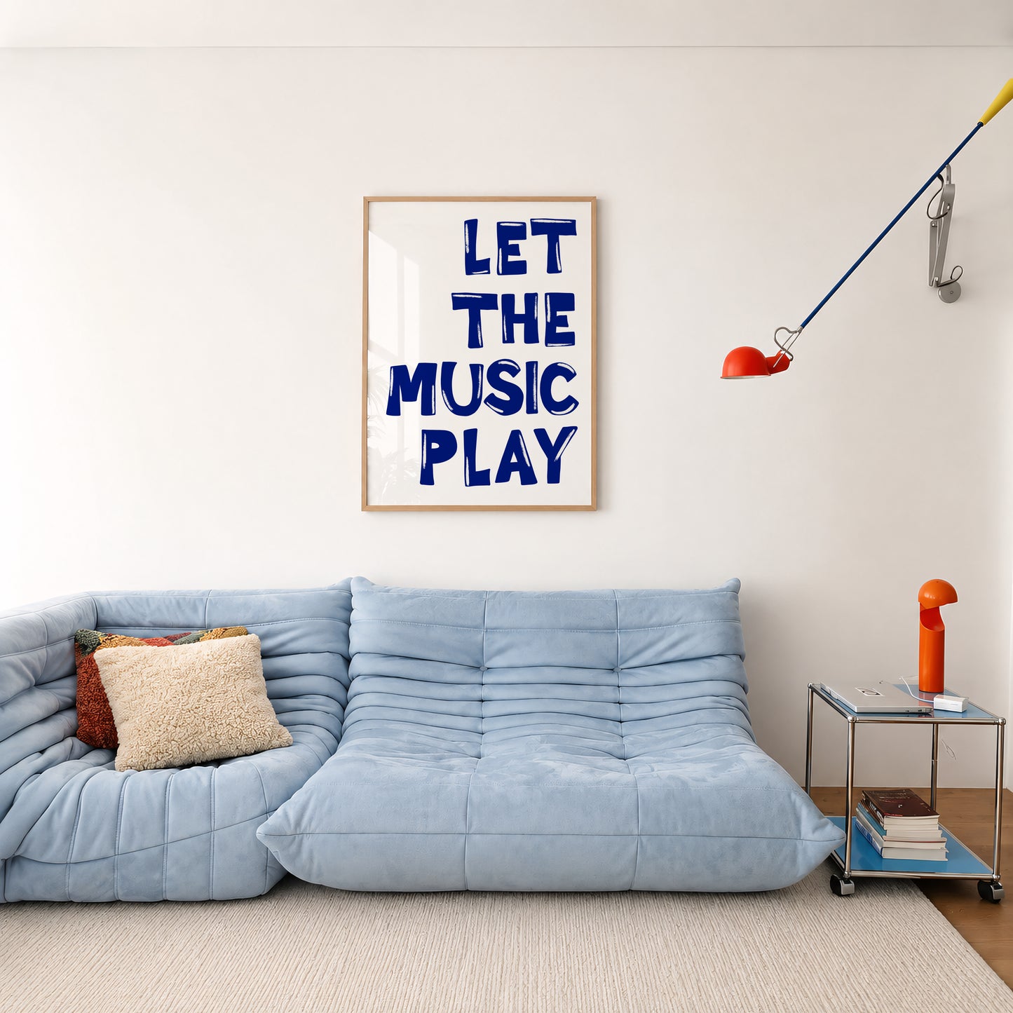 Let The Music Play Print #blue