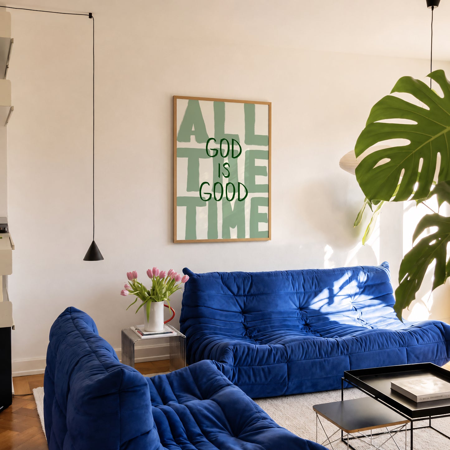 God Is Good All The Time Sage Green Print