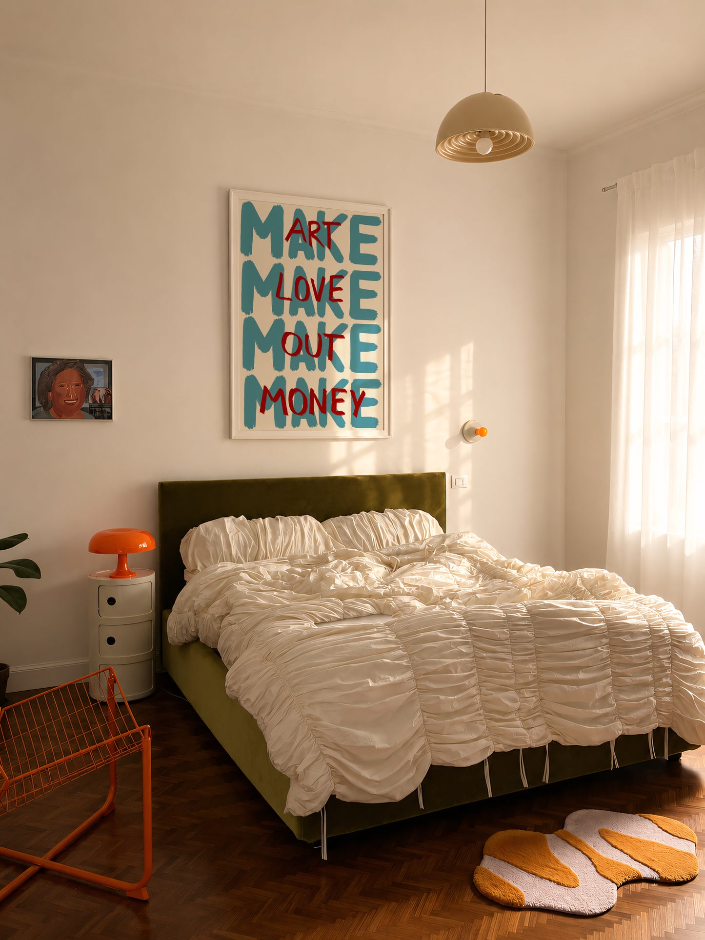 Blue Make Art Love Out Money Print